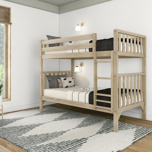Harriet Bee Franics Twin over Twin Solid Wood Standard Bunk Bed by